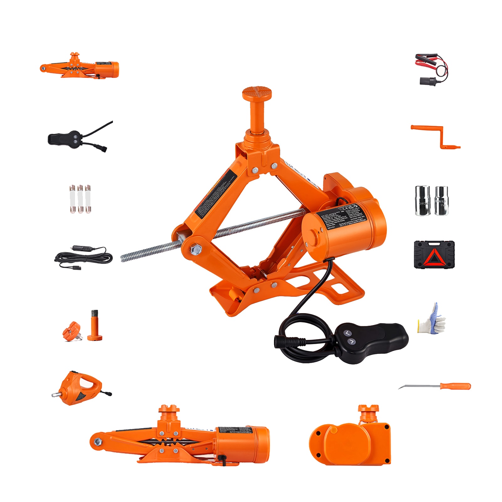 Electric Car Jack 3 Tons With Impact Wrench And Remote Control_voghion.com